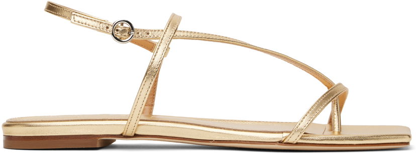 Asusteet Aeyde Aeyde Ella Leather Toe-Post Sandals Metallinen | A11-FS-BERS8MFL-0121-902-007