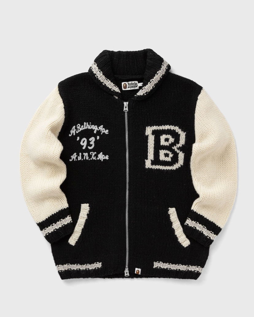Bomber-takki BAPE COWICHAN CARDIGAN Musta | 001KNK801002MBLK