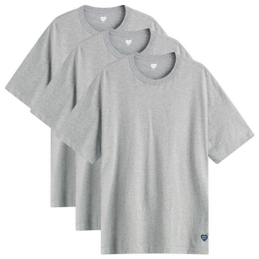 T-paita Human Made 3-Pack T-Shirt, Size Large, Human Made Harmaa | HM30CS037-GRY