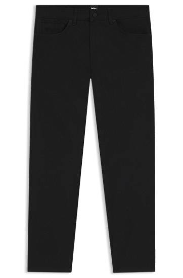 Housut BOSS BOSS Delaware Slim-Fit Cotton-Blend Twill Trousers Musta | 50543953