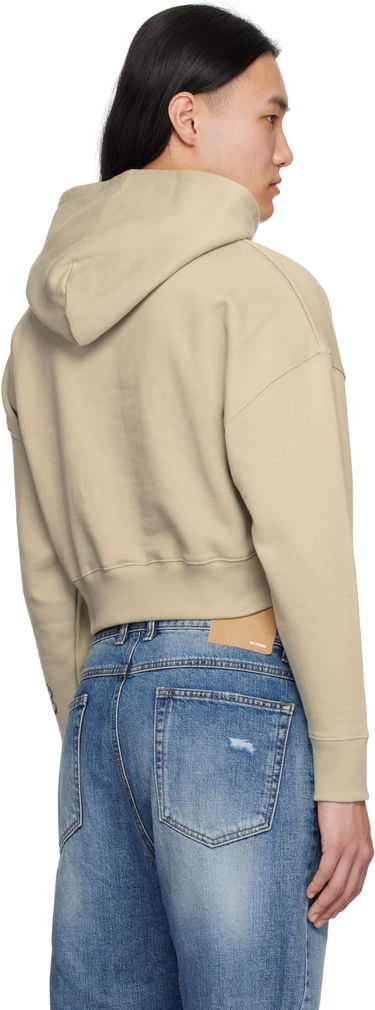 Huppari We11done We11done Teddy Twins Cropped Hoodie Beige | WD-TH0-25-841-U-KK, 2