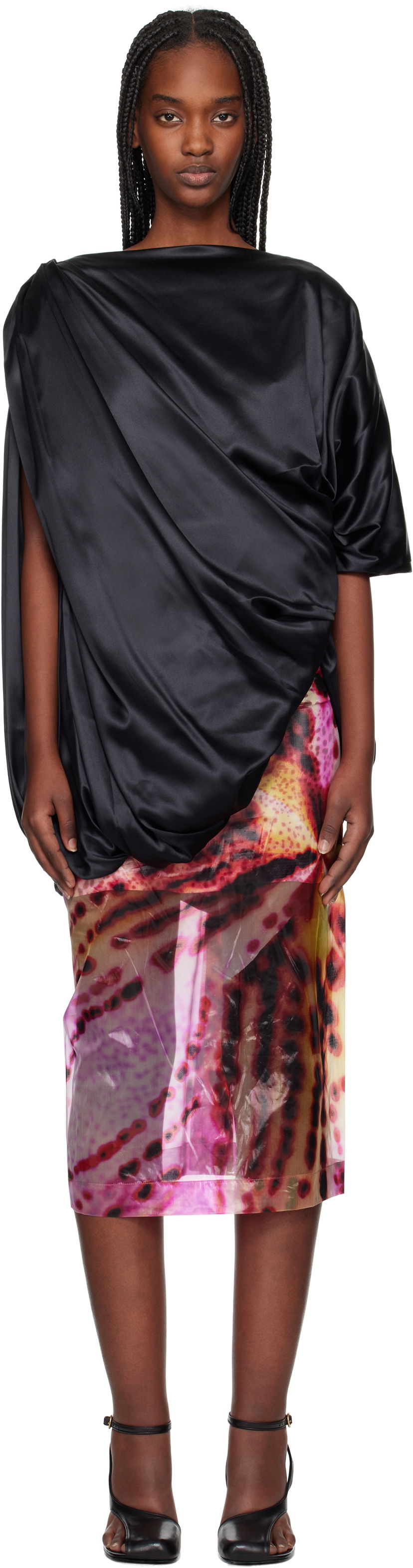 Hame Dries Van Noten Dries Van Noten Silk Draped Blouse Monivärinen | 251-010738-1032