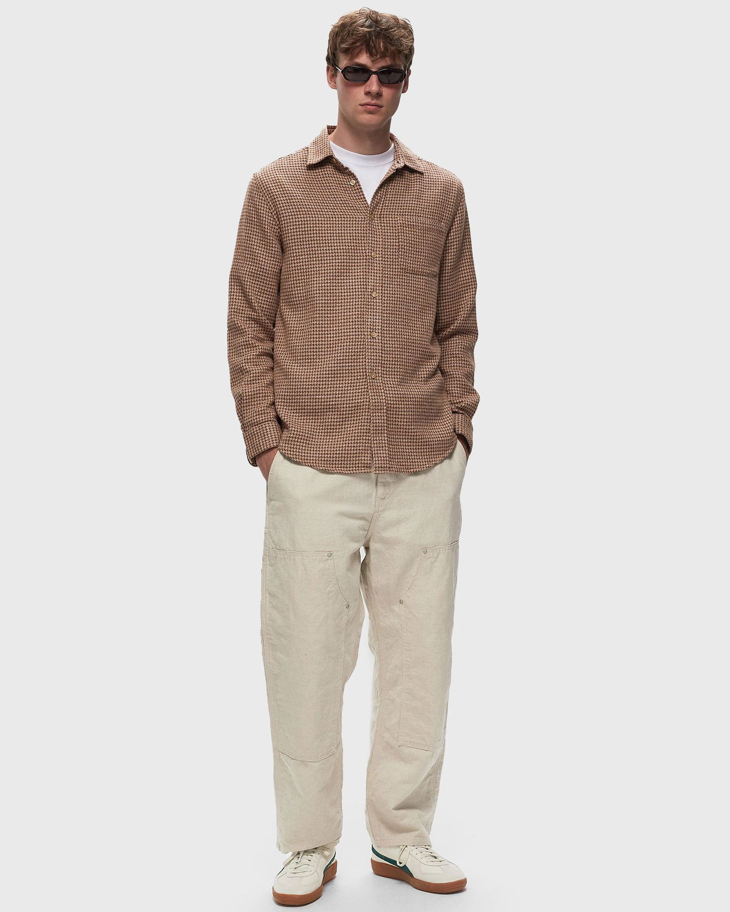 Paita Portuguese Flannel ABSTRACT PIED POULE Ruskea | AW24.001.BROWN, 1