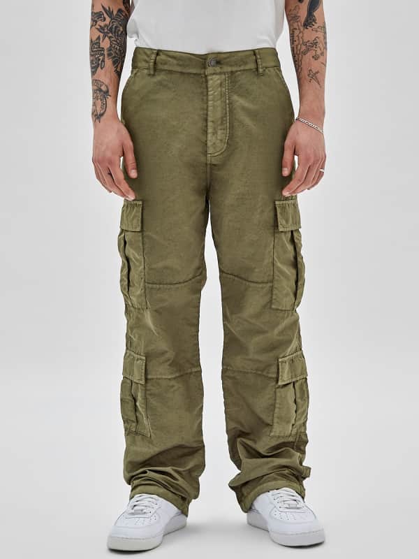 Housut GUESS Washed Nylon Cargo Vihreä | M3GB08WFCA0, 0