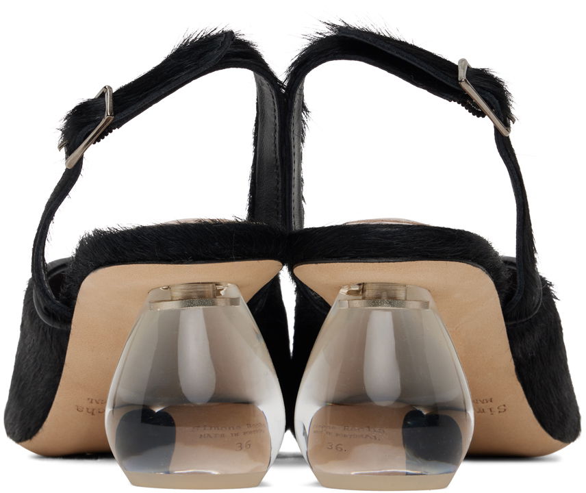 Tennarit ja kengät Simone Rocha Simone Rocha Pointed Slingback Heels with Crystal Embellishment Musta | LH14B 0794, 1