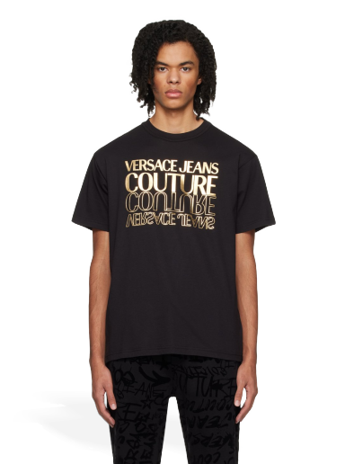 T-paita Versace Bonded T-Shirt Musta | E76GAHT10_ECJ00T