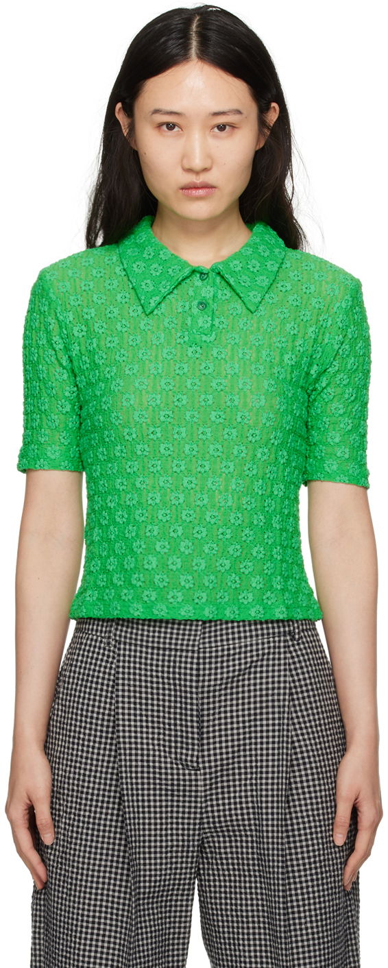 Poolopaita YMC Floral Polo Vihreä | Q2WAP