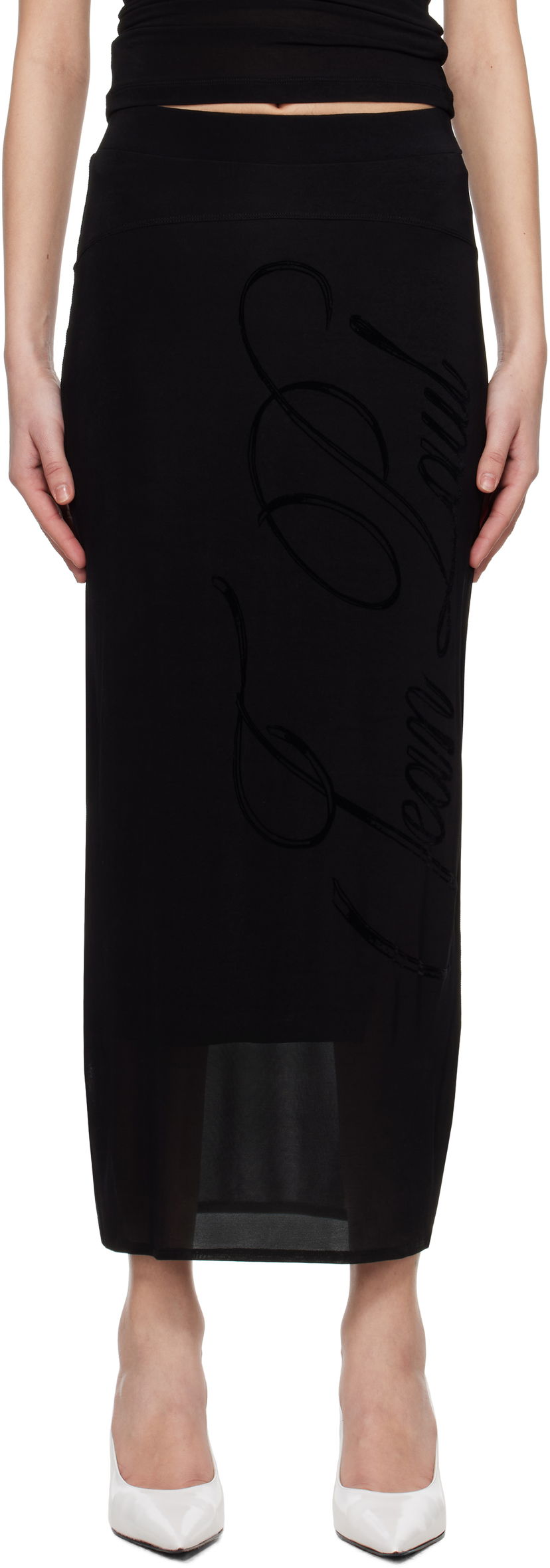 Hame Jean Paul Gaultier Jean Paul Gaultier Viscose Jersey Maxi Skirt Musta | 25/34-F-JU165I-J082-00