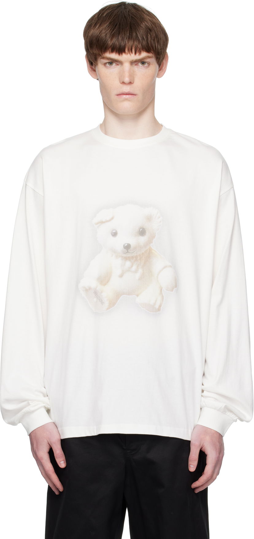 T-paita We11done We11done Glow Teddy Graphic Long Sleeve Tee Valkoinen | WD-TT2-25-775-U-WH