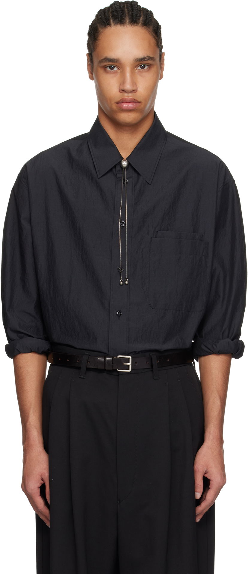 Paita LEMAIRE Lemaire Double Pocket Shirt Musta | SH1157 LF1399