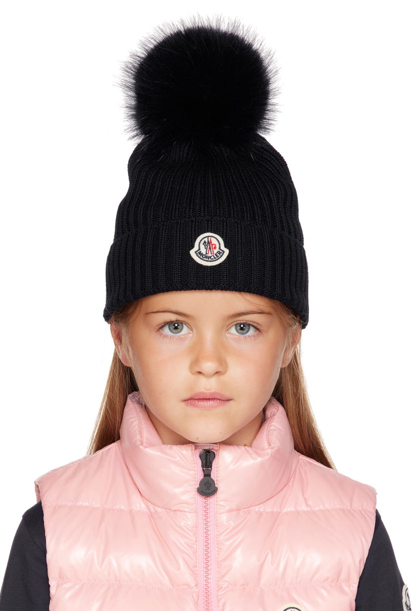 Pipo Moncler Moncler Enfant Kids' Pom Pom Beanie Musta | I29543B0001804S01
