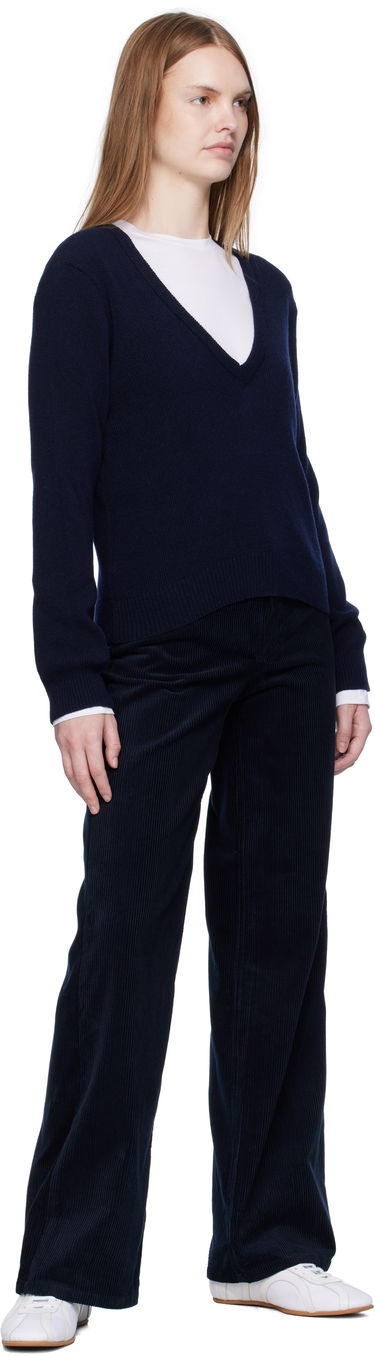 Villapaita A.P.C. A.P.C. Anae V-Neck Sweater Tummansininen | WOASA-F23429, 3