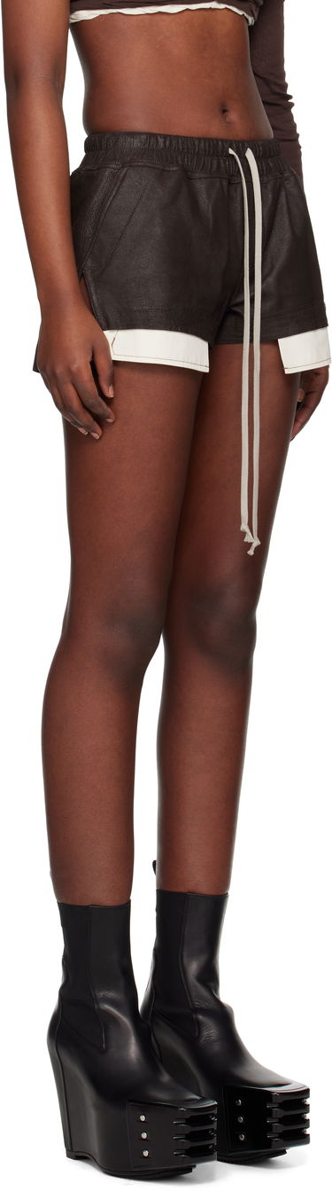 Shortsit Rick Owens Rick Owens Hollywood Fog Boxer Leather Shorts Musta | RP01E7316 LBA, 4