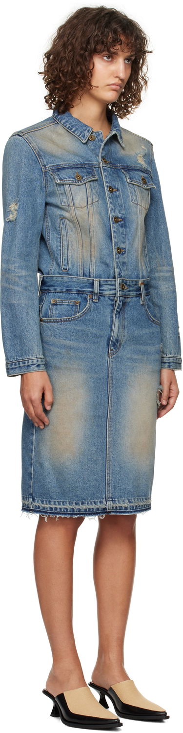 Mekko We11done We11done Washed Denim Midi Dress Sininen | WD-DO3-24-304-W-BL, 1