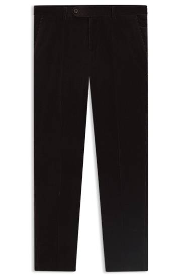 Housut BOSS BECKHAM x pleat-front corduroy trousers Musta | 50557921