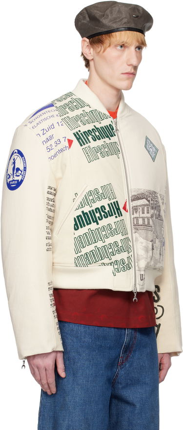 Bomber-takki Marine Serre Serre Regenerated Print Bomber Jacket Valkoinen | UJA062A UWOV0009, 1