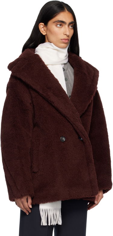 Takit Max Mara Olga Plush Double-Breasted Coat Beige | 2521086032600, 4