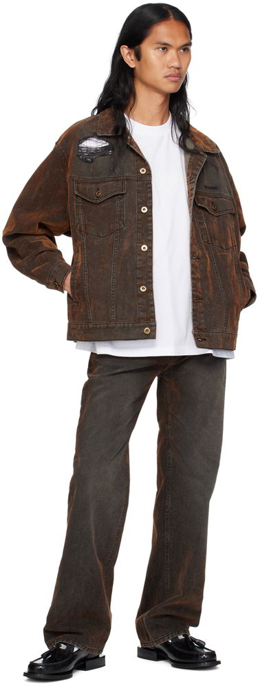 Takki We11done We11done Distressed Denim Jacket Ruskea | WD-DJ2-24-399-M-BK, 3