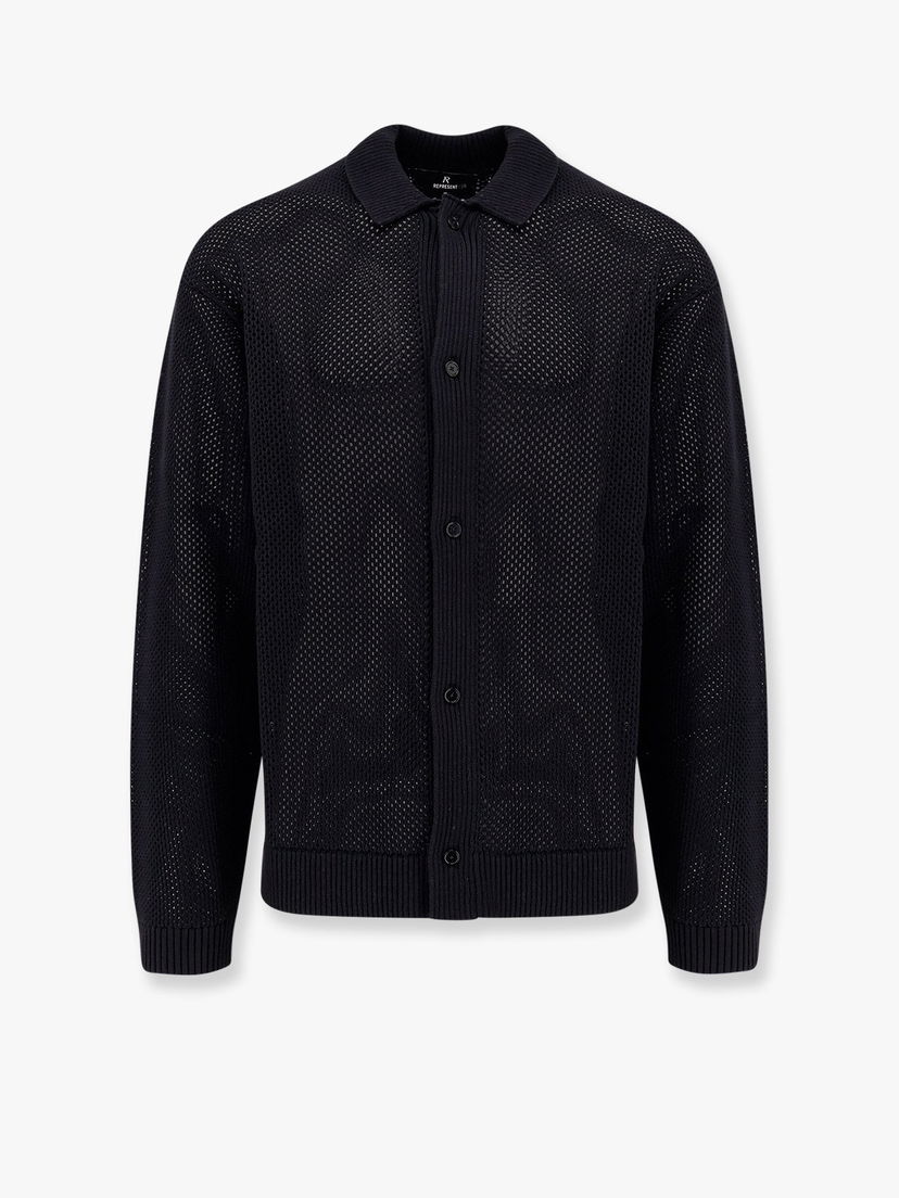 Villapaita Represent Clo Open Knit Cardigan by Represent Tummansininen | MLM382901