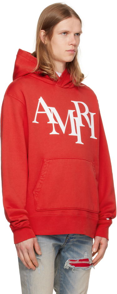 Huppari AMIRI Staggered Logo Print Hoodie Musta | AMJYHD1094, 4