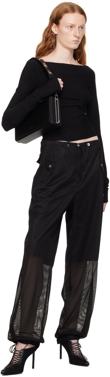 Housut Dion Lee Grid Mesh Panel Trousers Musta | C2155P23, 3