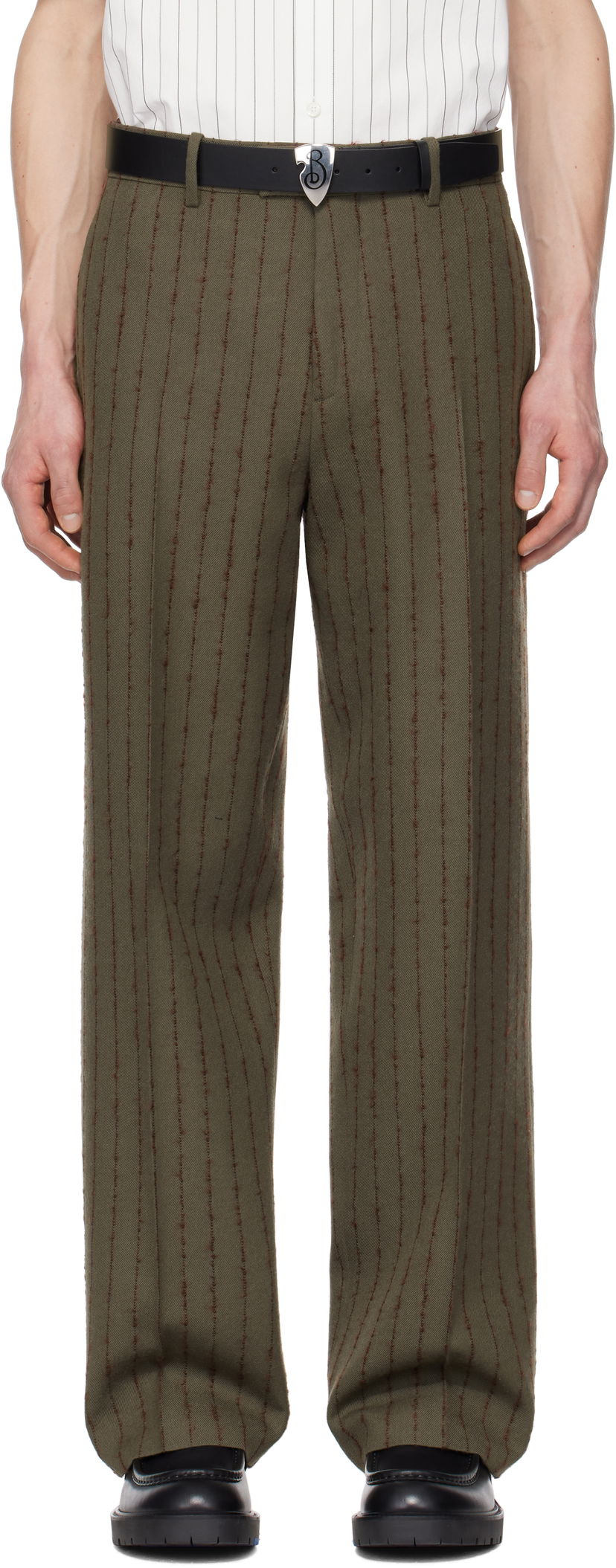 Housut Burberry Burberry Pinstripe Tailored Trousers Vihreä | 8103516