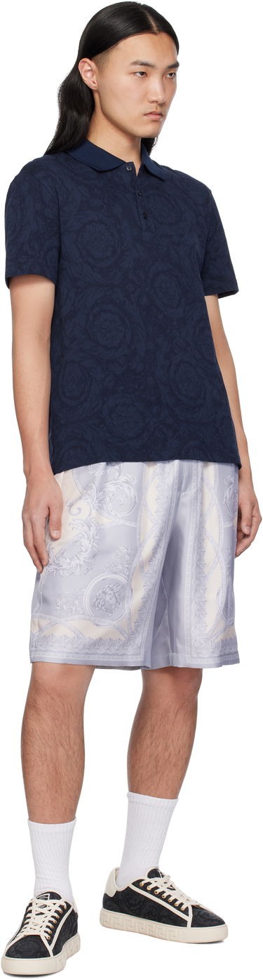 Shortsit Versace Versace 'La Coupe des Dieux' Silk Shorts Violetti | 1002476_1A11391, 3