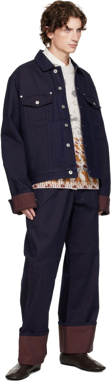 Takki JW Anderson JW Anderson Turn Up Cuff Denim Jacket Tummansininen | DJ0044-PG1836, 3