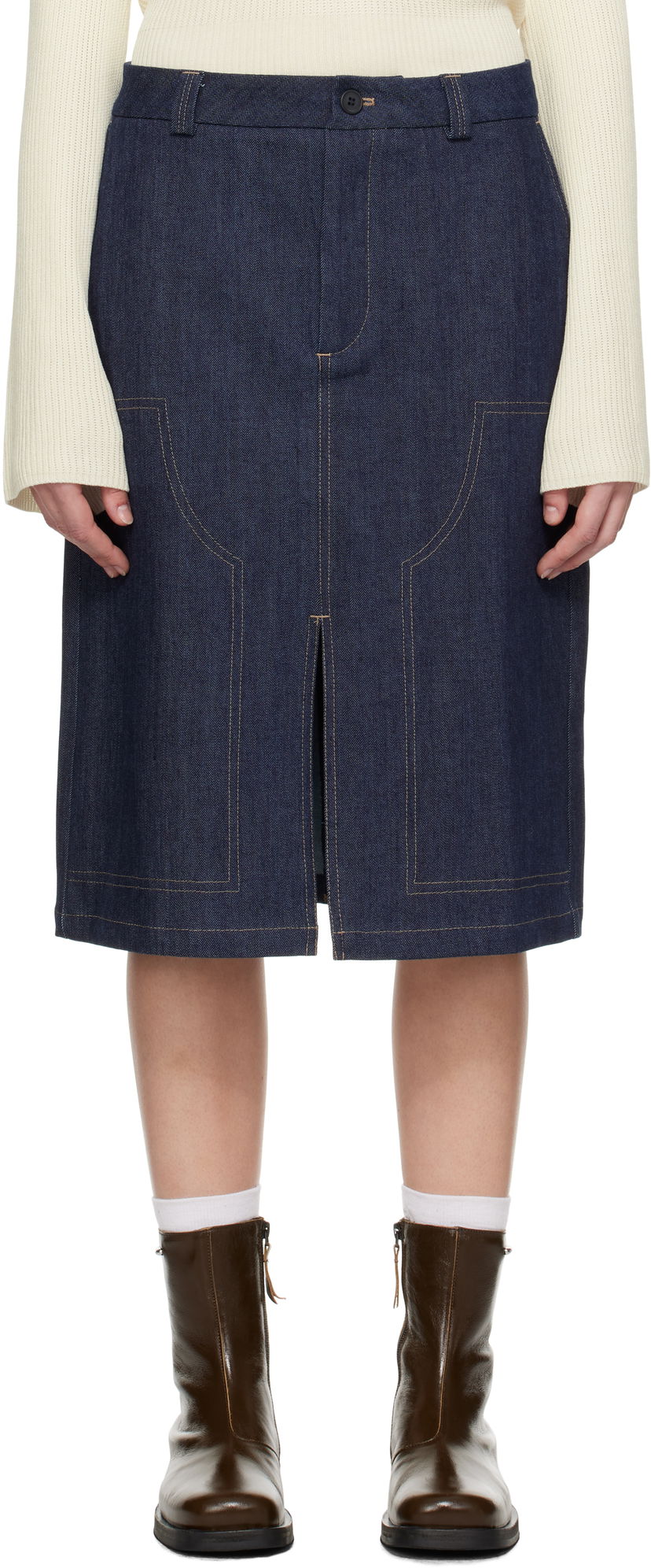 Hame Soulland Midi Denim Skirt Sininen | 42033-1316