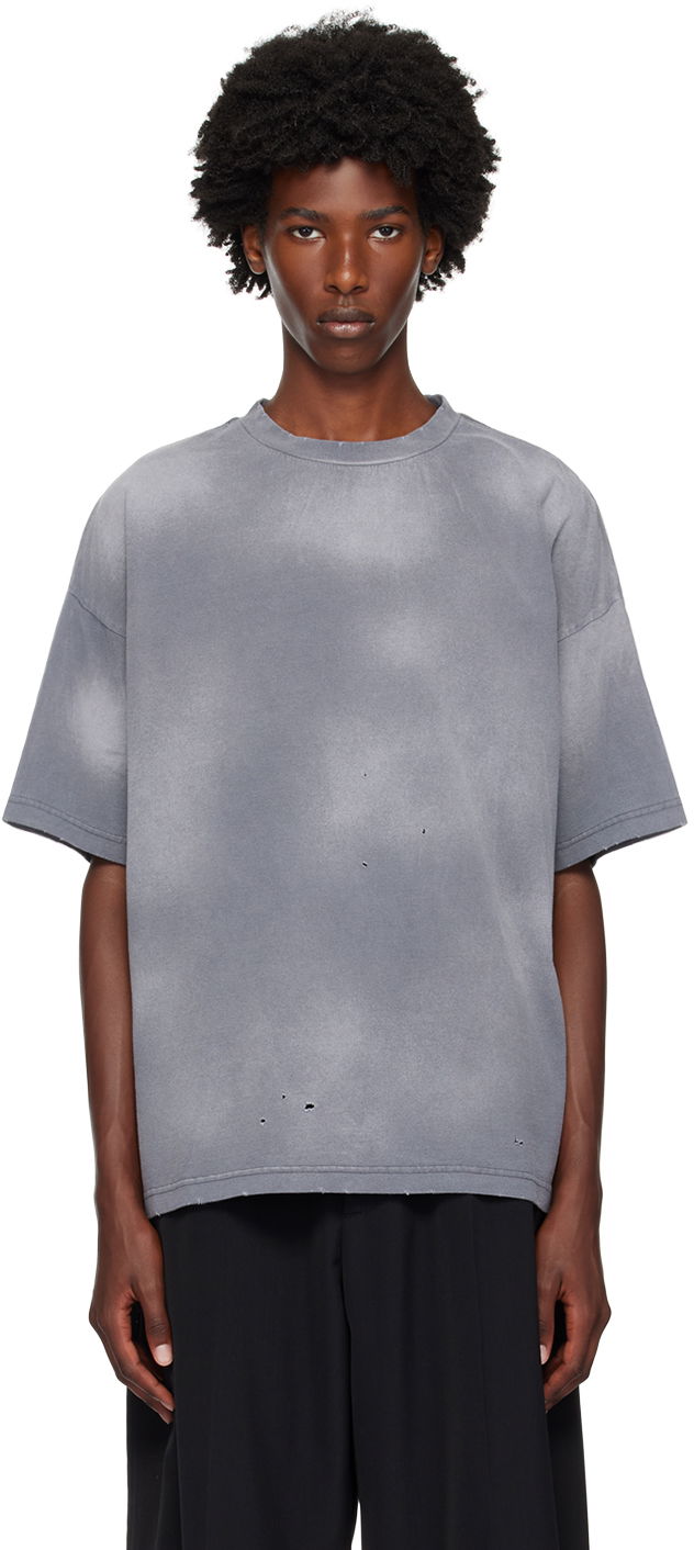 T-paita We11done We11done Distressed T-Shirt Harmaa | WD-TT2-24-742-U-CH