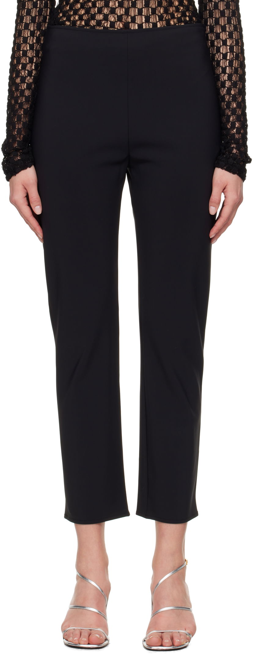 Housut Róhe Róhe Cigarette Scuba Trousers Musta | 414-30-166