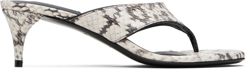 Tennarit ja kengät Alaïa ALAÏA Thong Elaphe Leather Mule Sandals Valkoinen | AA3S132CK326