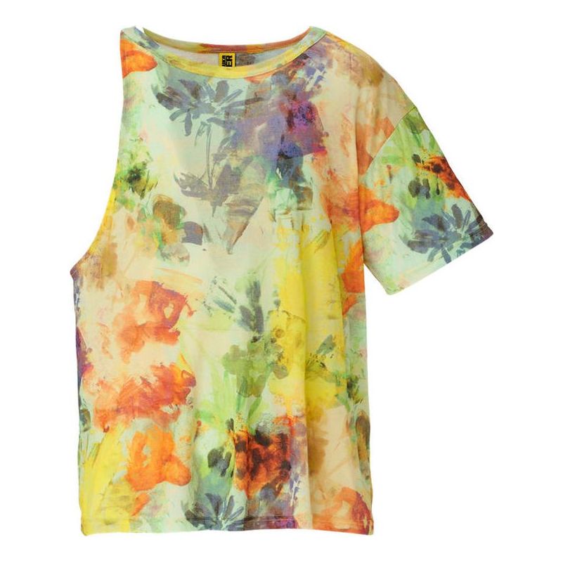 T-paita Onitsuka Tiger Floral Print One-Shoulder T-Shirt Monivärinen | 2183B259-700, 0