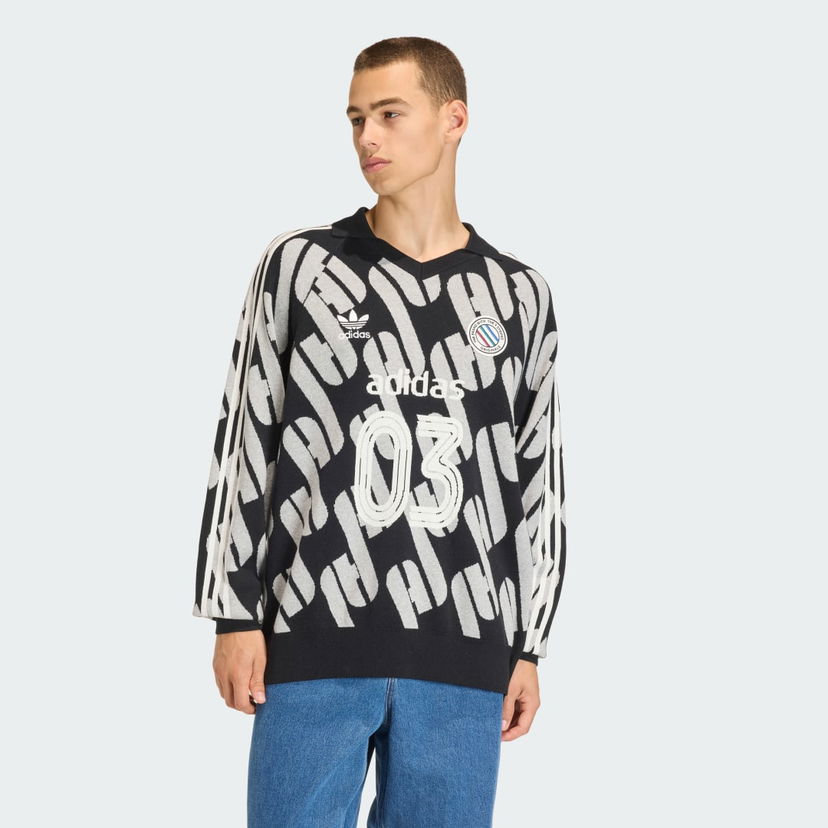 Villapaita adidas Performance Adicolor Blokecore Knit Sweater Musta | KQ5083