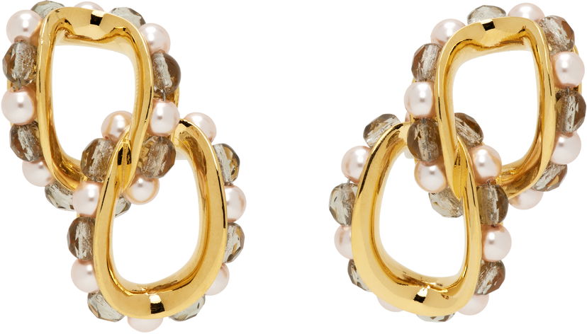 Korvakorut KIKO KOSTADINOV Kiko Kostadinov Kandel Gold-Tone, Pearl, and Smoky Quartz Earrings Keltainen | KKWAW25ER02-156