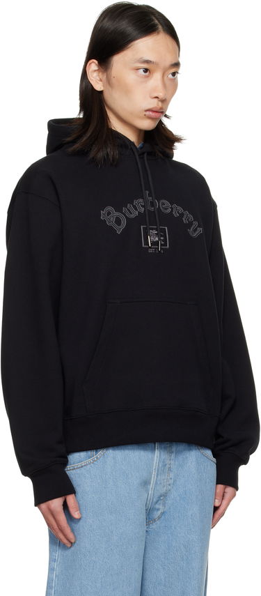 Huppari Burberry Burberry Gothic Logo Hoodie Musta | 8116111, 1