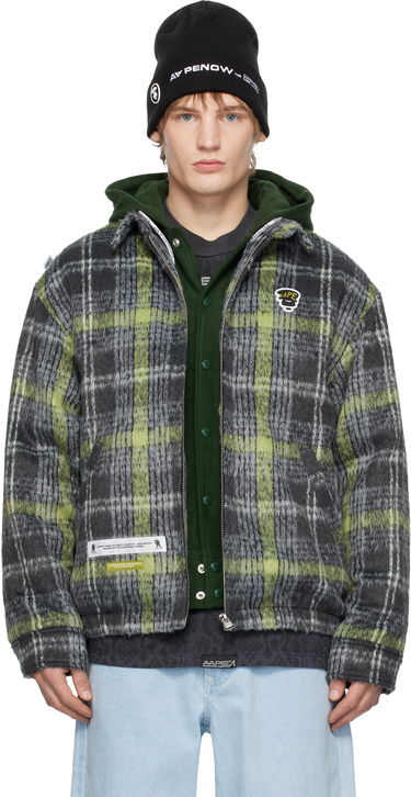 Bomber-takki AAPE by A Bathing Ape AAPE by A Bathing Ape Moonface Logo Check Hooded Jacket Monivärinen | AAPJKM7681XXNGYM, 0