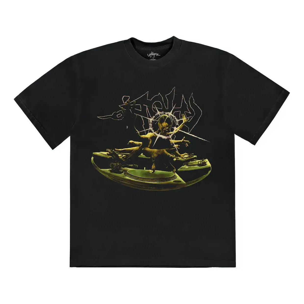 T-paita Cactus Jack by Travis Scott Travis Scott DJ Graphic T-Shirt Musta | TSUT-SS08, 0