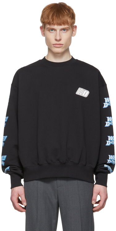 Villapaita We11done We11done Logo-Print Sweatshirt Musta | WD-TS1-22-693-U-BK, 0