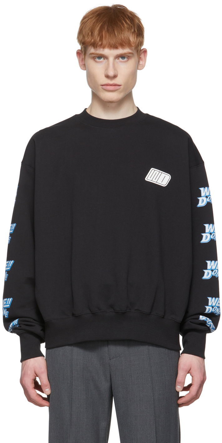 Villapaita We11done We11done Logo-Print Sweatshirt Musta | WD-TS1-22-693-U-BK