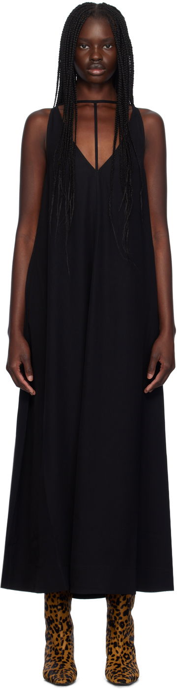 Mekko TOTEME T-Strap Maxi Dress Musta | 243-WRD0122-FB0020