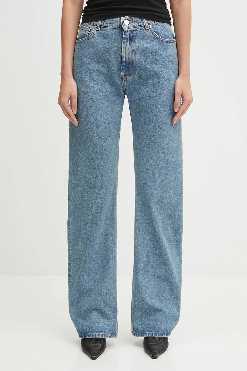 Jeans VETEMENTS O-Leg High Waist Wide Leg Jeans Sininen | UH76DP400LB3