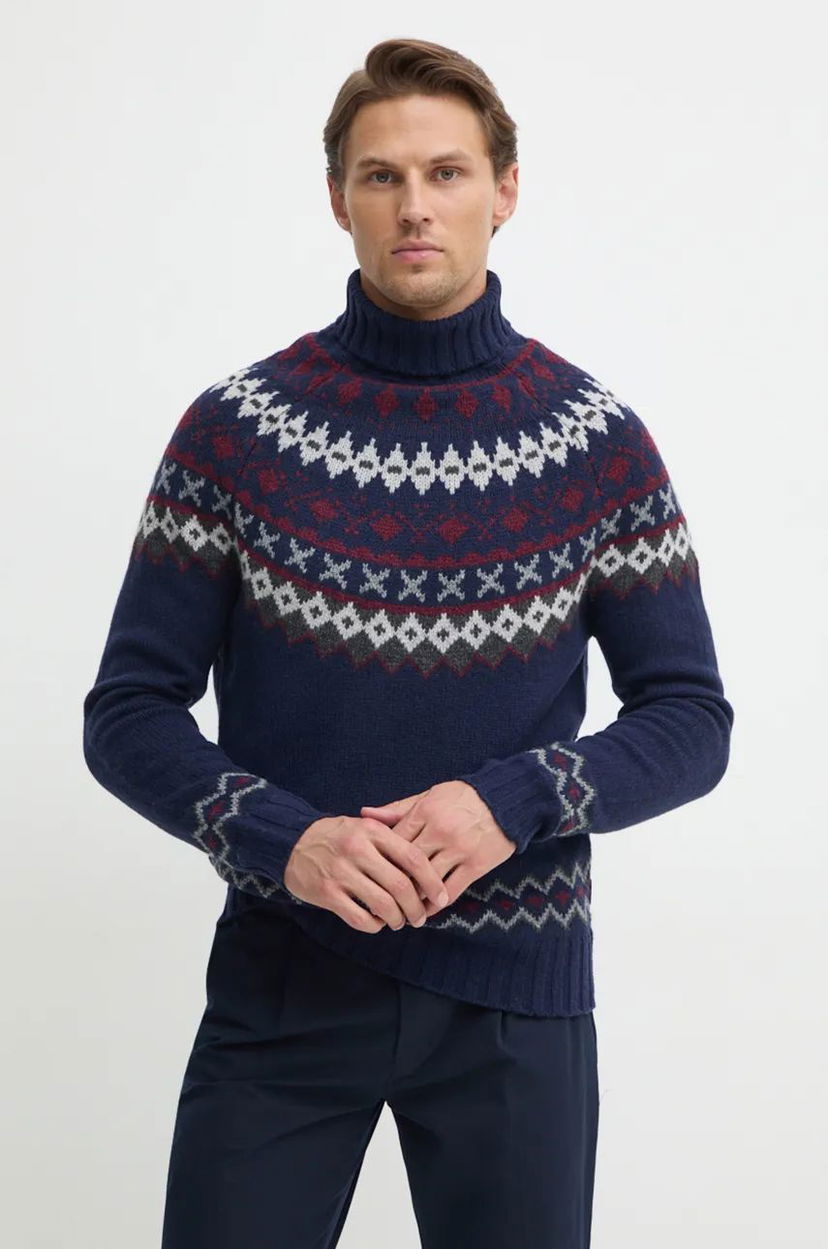 Villapaita Barbour Turtleneck Sweater Sininen | MKN1492