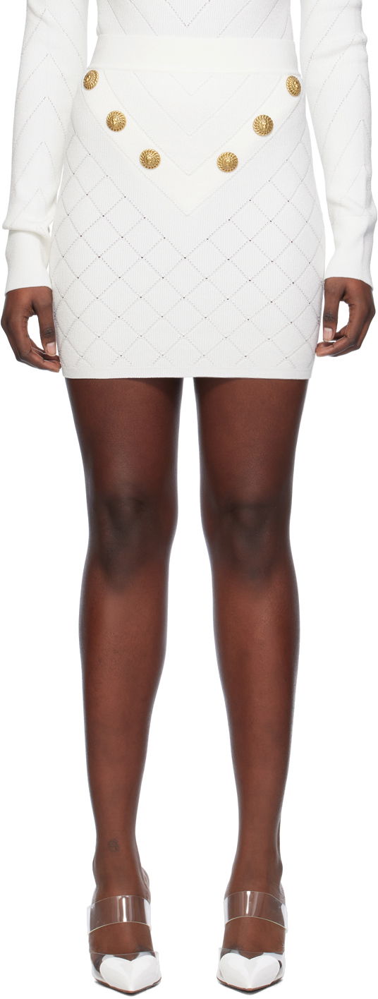 Hame Balmain High-Rise Miniskirt Valkoinen | CF1LB004KF53