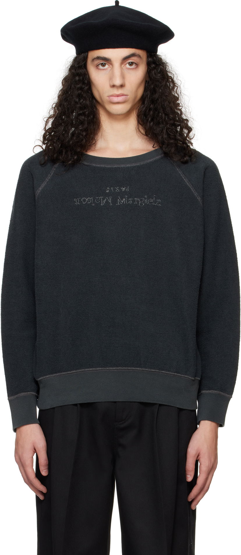 Villapaita Maison Margiela Maison Margiela Cotton Sweatshirt Musta | S50GU0228 M25021