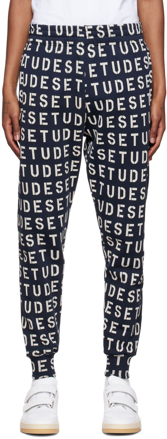 Verryttelyhousut Études Études Stencil Lounge Pants Tummansininen | H22MM455OC19PT