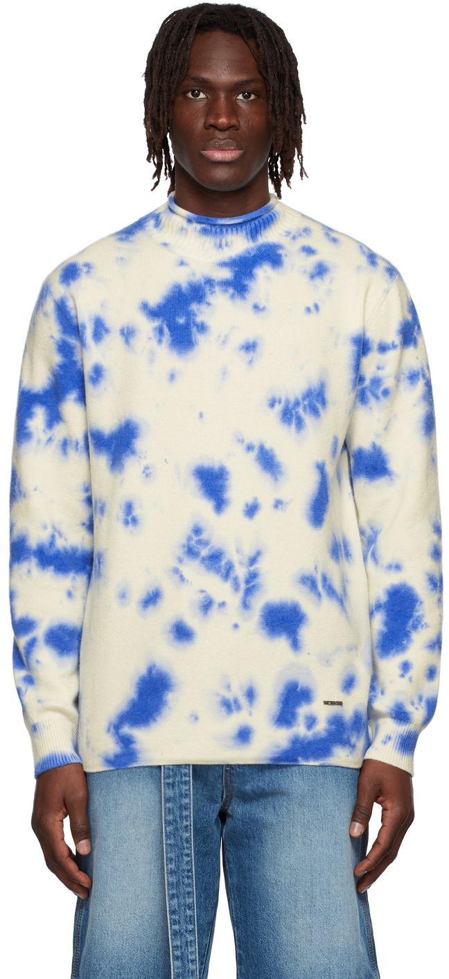 Villapaita We11done We11done Tie-Dye Sweater Sininen | WD-KT1-22-604-U-BL