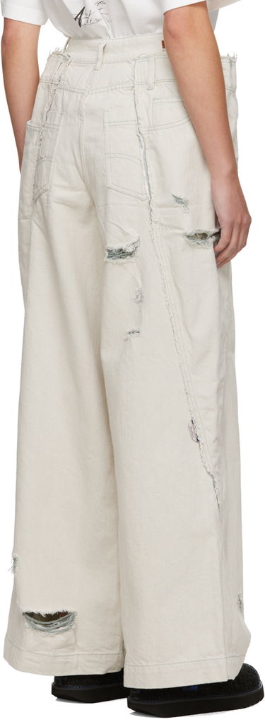 Cargo housut ADER ERROR Distressed Wide Leg Jeans Beige | BMADFWBT0110WH, 2