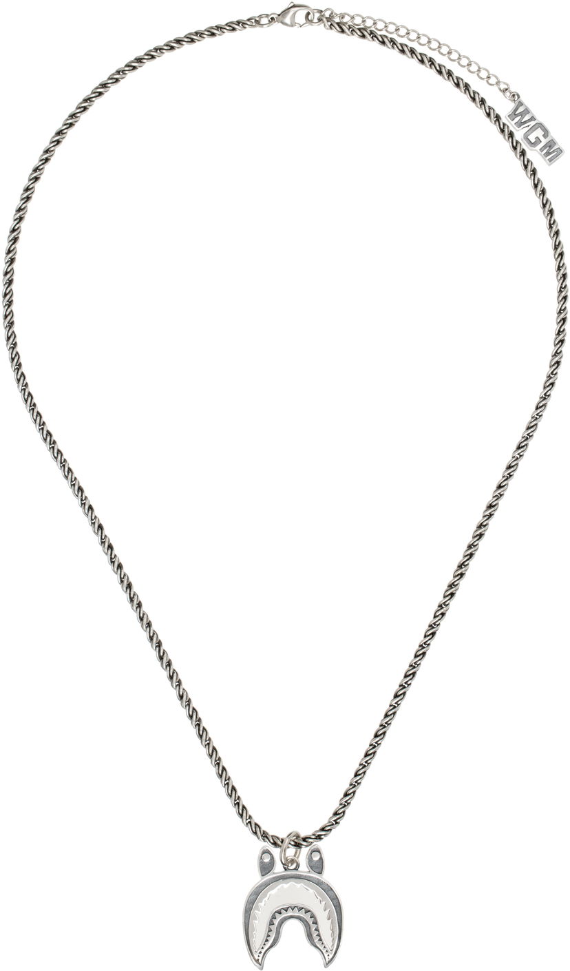 Kaulakoru BAPE A Bathing Ape Shark Pendant Necklace Metallinen | 001GDK701039M