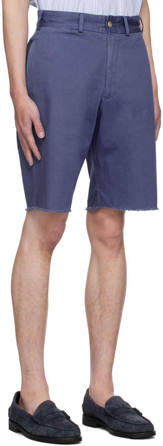 Shortsit BEAMS Beams Plus Plain Front Shorts Sininen | 3825-0070-791, 1